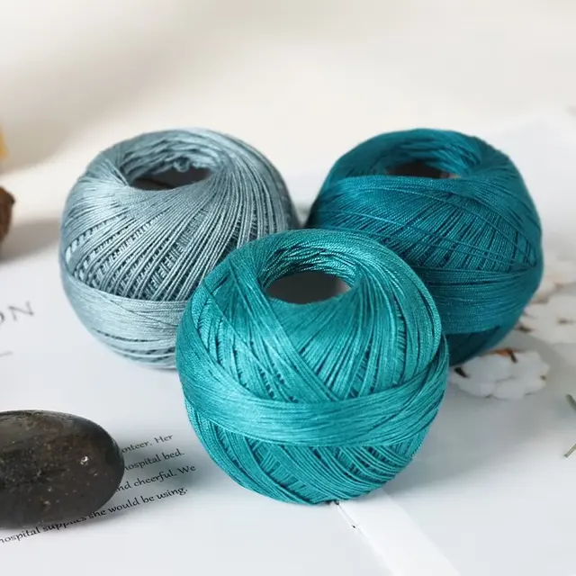 HENGYI 50gram Lace Thread 100% Mercerized Cotton Chunky Yarn for Crochet Hand Knitting High Temperature Resistant Dyed Spun