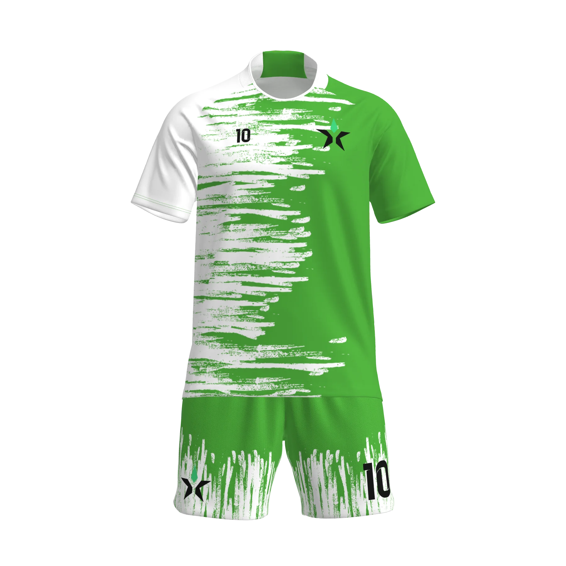 Sublimated Football Jersey With Graphic Print Elastic Waist Short Breathable Team Uniform for Competition