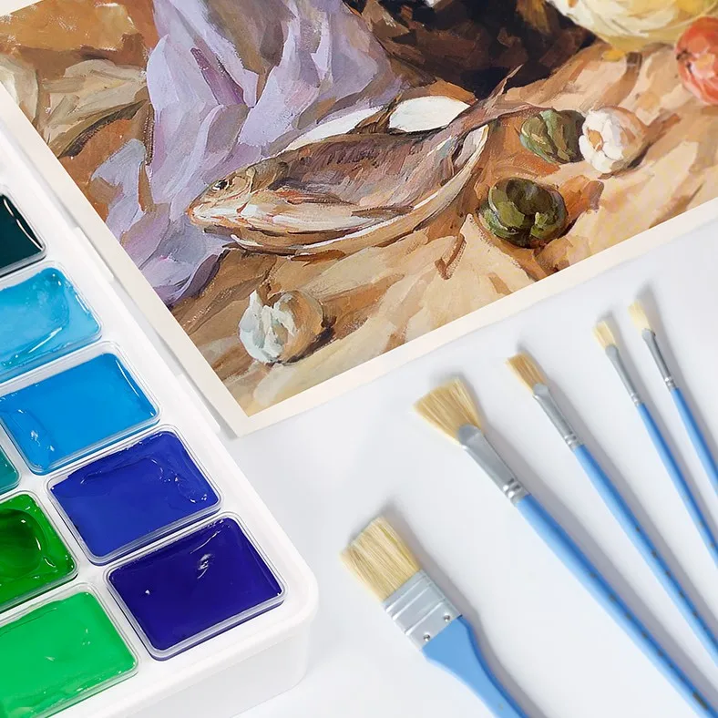 Цветная кисть для гуаши