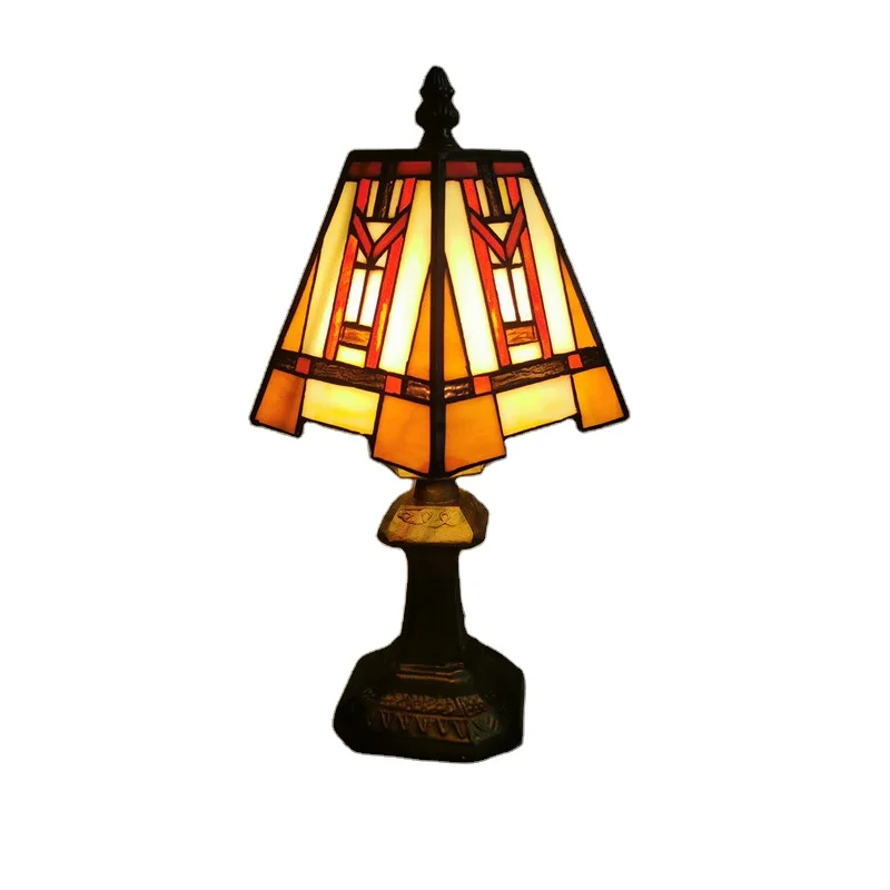 Sensmuel Wholesale Customized and Direct Sales of Cheap 6-inch  Mosaic Painted Glass LED Desk Table Small LED Lamps