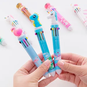 Cute Unicorn 10-Color Ballpoint Pen 0.7mm Writing Width Office & School Stationary for Students & Children Made of Plastic