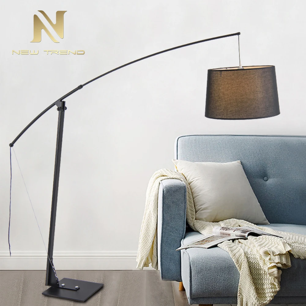 FH0072-1 European Home Decoration Standing Adjustable Iron Black Coffee Floor Lamp 