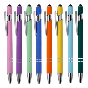 Novelty Screen Touch 2 in 1 Metal Ballpoint Pen with Custom Logo Stylus Pen for Business Promotional Gifts