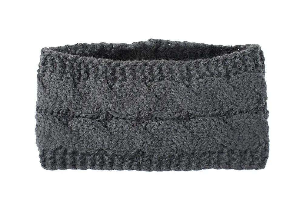 custom logo women winter knit crochet elastic headband fashion girl ear warmer stretch wide headbands