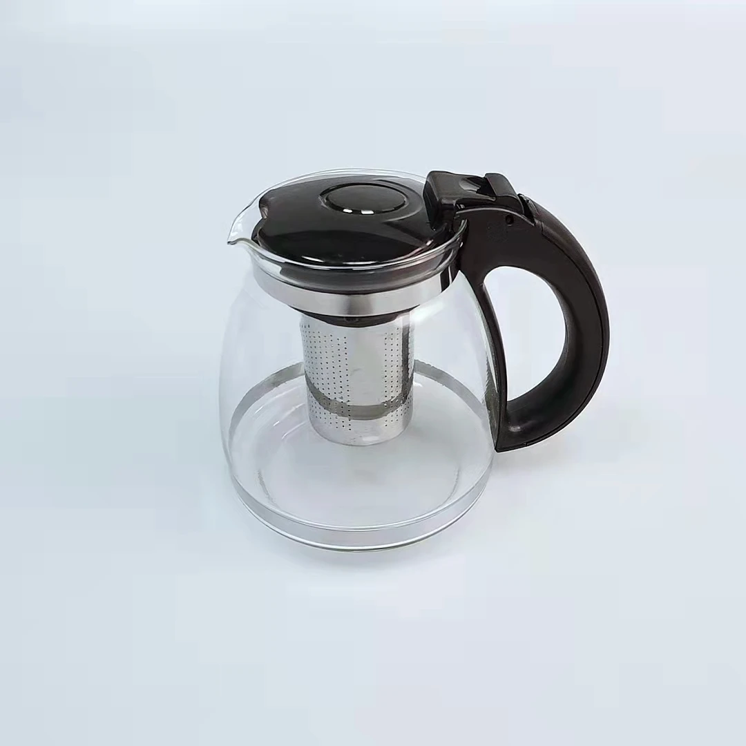 Guzzini Glass Kettle for Coffee Tea, Vintage Heat Resistant Black/clear Pot  New in a Box 1980 Italy 