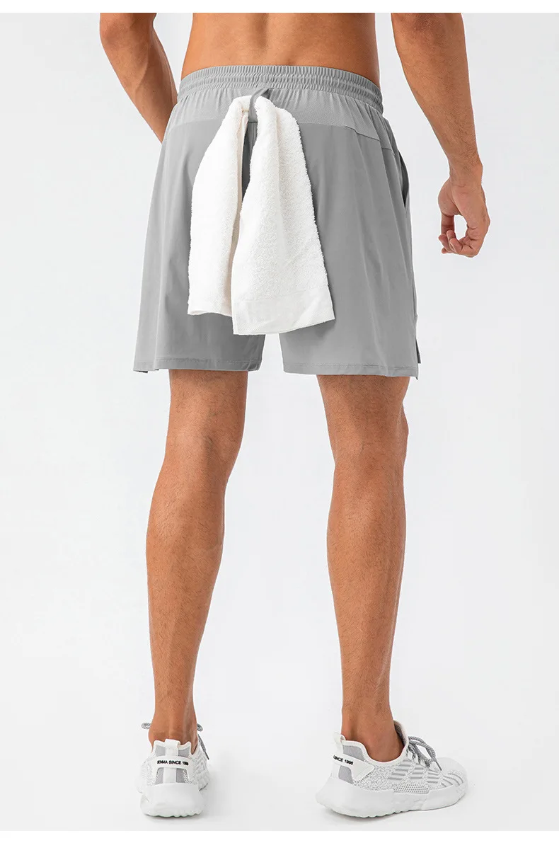 Pantaloncini sportivi da palestra per uomo, personalizzati, ad asciugatura rapida, in nylon, spandex, allenamento per corsa, atletico, tasche ad anello per asciugamano Fiess424_voghion.com