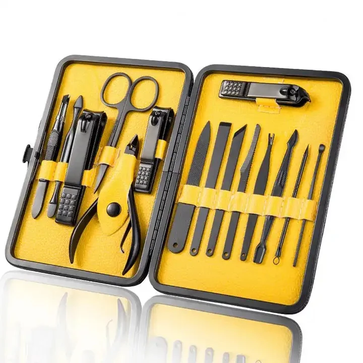 Buena Calidad 15 Pcs Set de Cortaúñas Pedicura Herramientas Set de Manicura Cierre