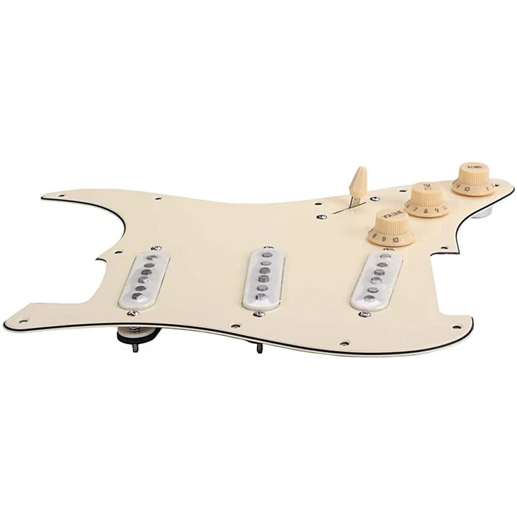 3Ply-CREAM Loaded Scratch Plate Guard Shield Electric ST Guitar Pickguard with Alnico Pickups