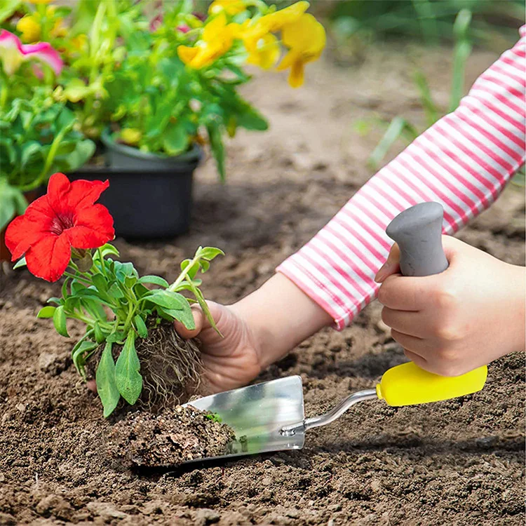 Cross-border New Garden Supplies Three-piece Set Metal & Plastic Multi-function Flower Planting and Care Garden Tools