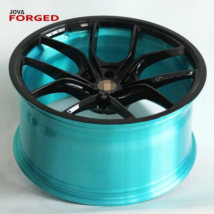 Turquoise Car Rims On Silver