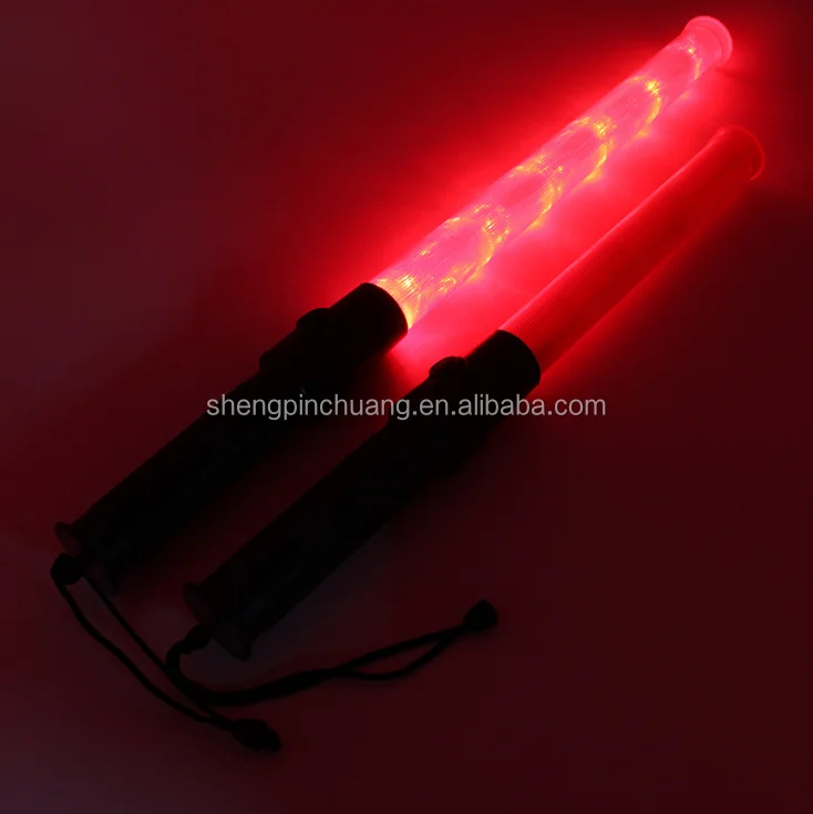 Flashing LED Wand/Baton 7 Flash modes New Years wrist strap/batteries included 