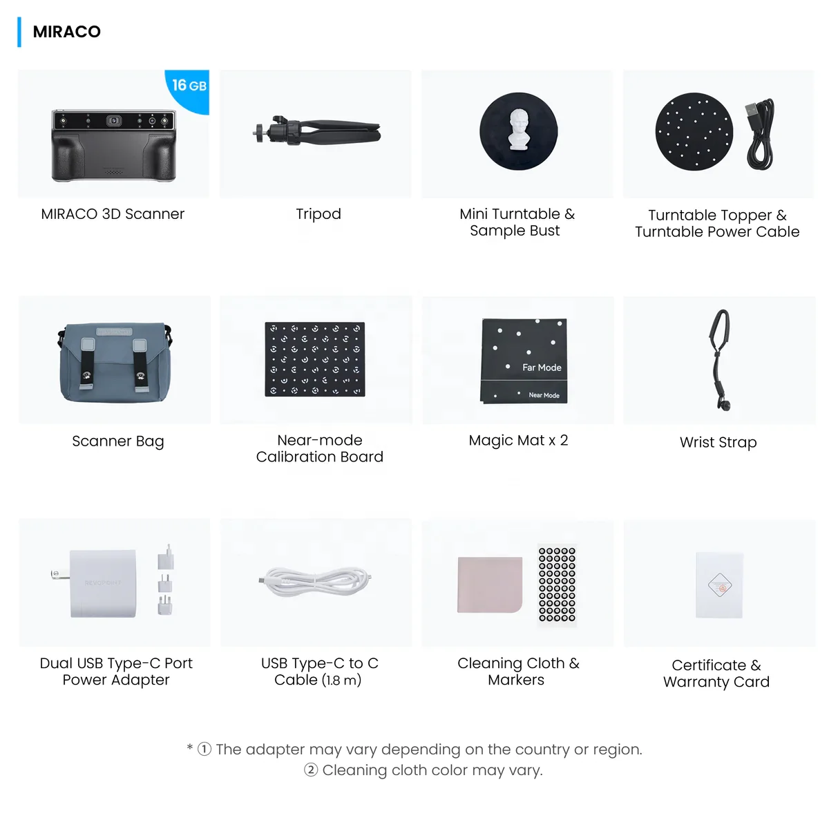 Revopoint Ready to Ship MIRACO/MIRACO Pro High Precision 0.02mm Handheld 3D Laser Scanner for FDM LCD Desktop 3D Printer