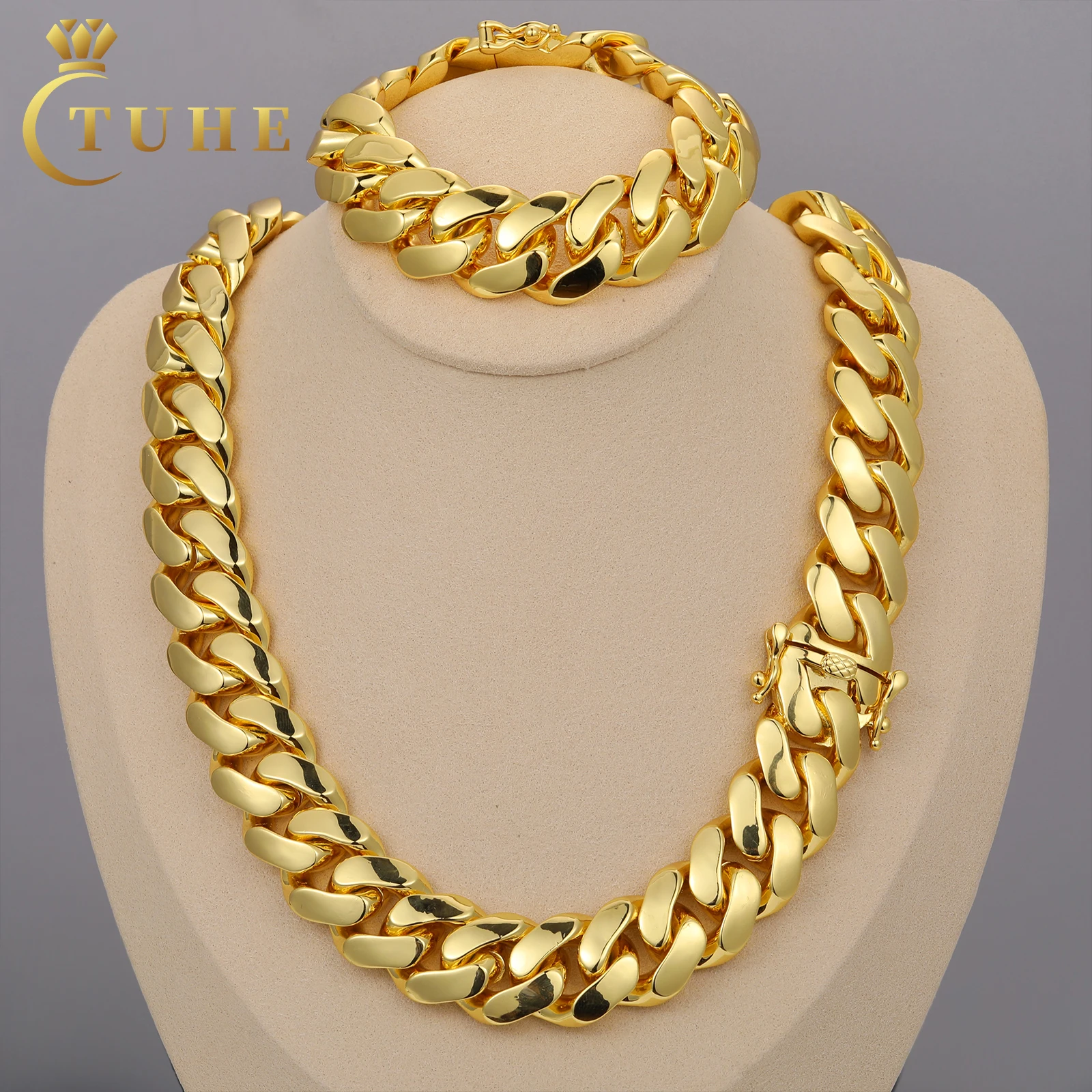 Beydodo Collana Girocollo Donna, Collane Girocollo Donna Hawaiana Placcata Oro Regolabile Grande Collana a Catena Cubana