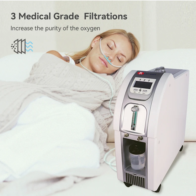 CE Approved 5 Liter 10 L Oxygen Therapy Generator Price Medical Nebulizer Optional Oxygen Facial Machine Oxygen Concentrator