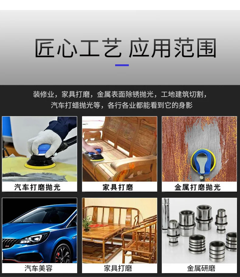 Circular Pneumatic Sandpaper Grinding Machine Random Orbital Air Sander for Car Polishing