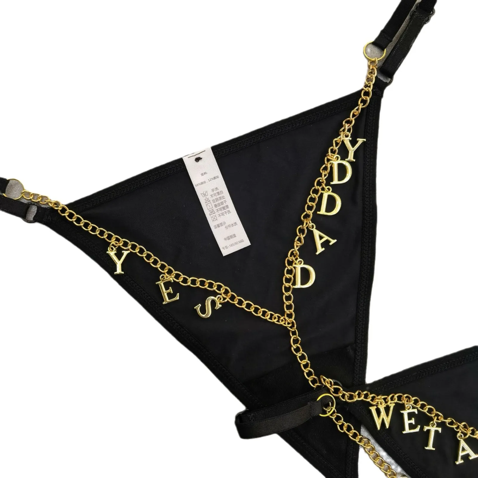 Custom DIY A-Z Womens Sexy Fashion Gold Underwear Chain Brief Panty Bling  Jewelry Lingerie String Thong Panties for Girl