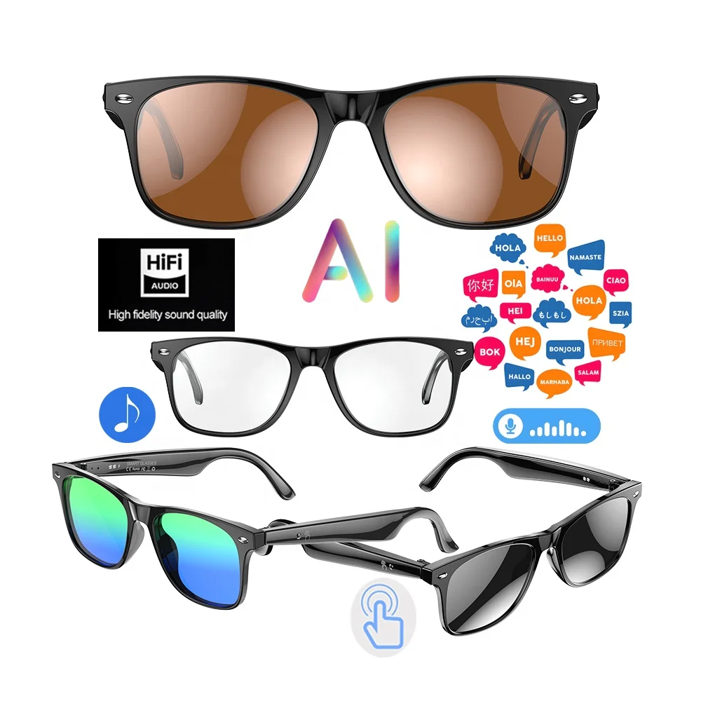 Fashion Smart Ai Eyeglass Spectacles Transparent Blue Light Filter Polarized Reading Eyewear Ai Translation Smart Glasses