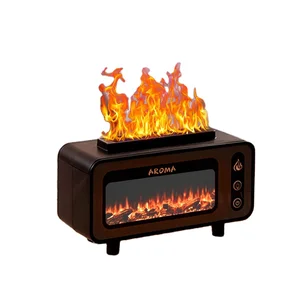 2026 Factory Wholesale Bonfire Scent Diffuser Essential Oil Aroma USB Car Humidifier Portable Bonfire Flame Plastic Household