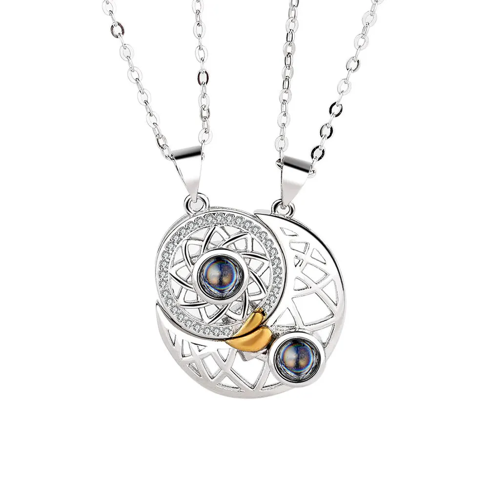 sun moon projection necklace