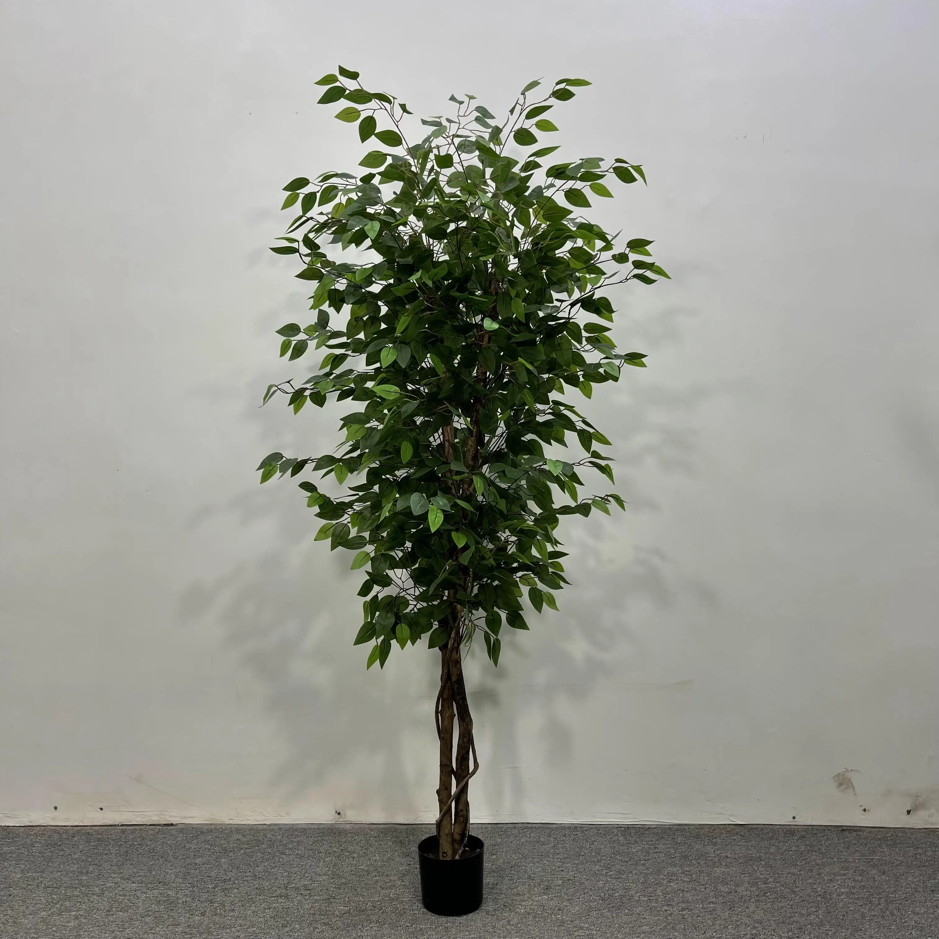 Оптовая продажа украшение для сада 4-футовое искусственное растение белое и зеленое баньяновое дерево