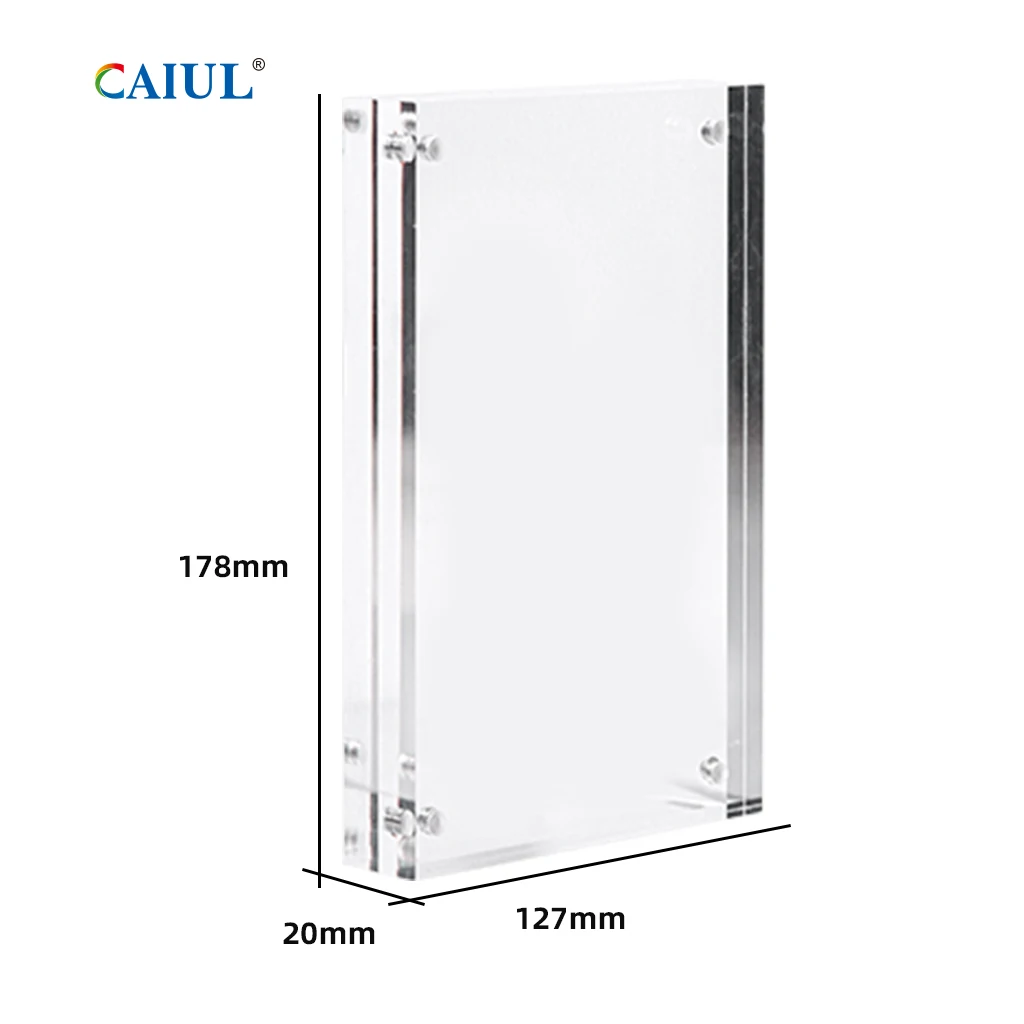 Wholesale Transparent Double-Sided Thickened Acrylic Block Protective Photo Frame Alloy Magnetic Custom Sizes 3x2 7x5 8x6