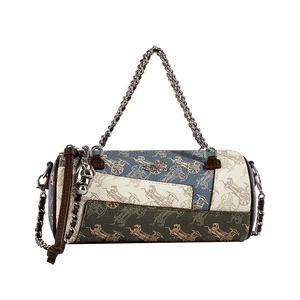 Women's High Quality PU Leather Bucket Bag with Fashion Metal Chain New Design Custom Logo Lady Style