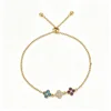 Light blue white purple pull bracelet