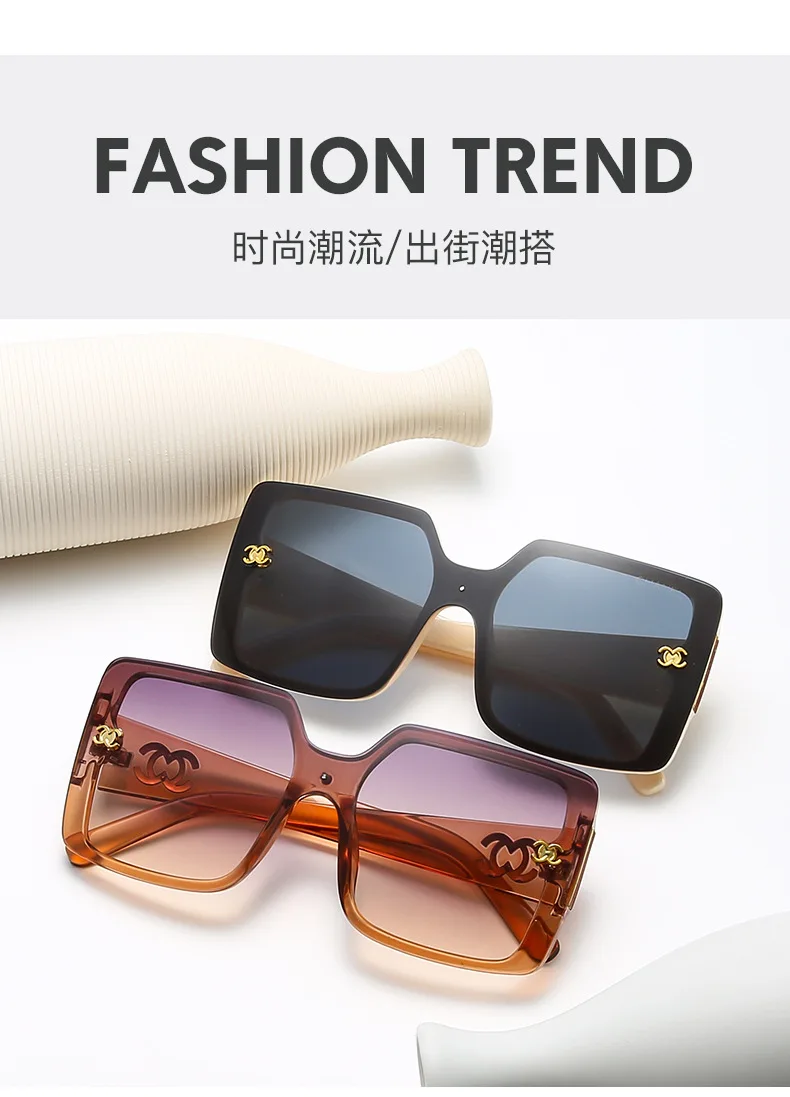 Luxury Brand Designer Sunglasses Trendy Extra Large Glasses Sunglasses