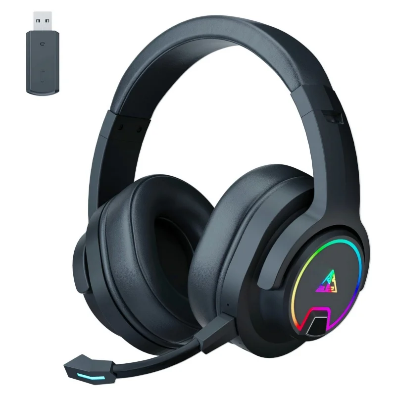 Wireless Pc Gaming Headset for Nintendo Switch,PS4,TV,PS4 Slim and PC,  Deep Bass and Rotating Metal Ear Cups