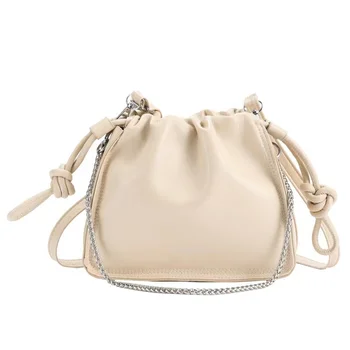 Niche design bag New fashion high-grade pleated shoulder bag simple texture crossbody bag