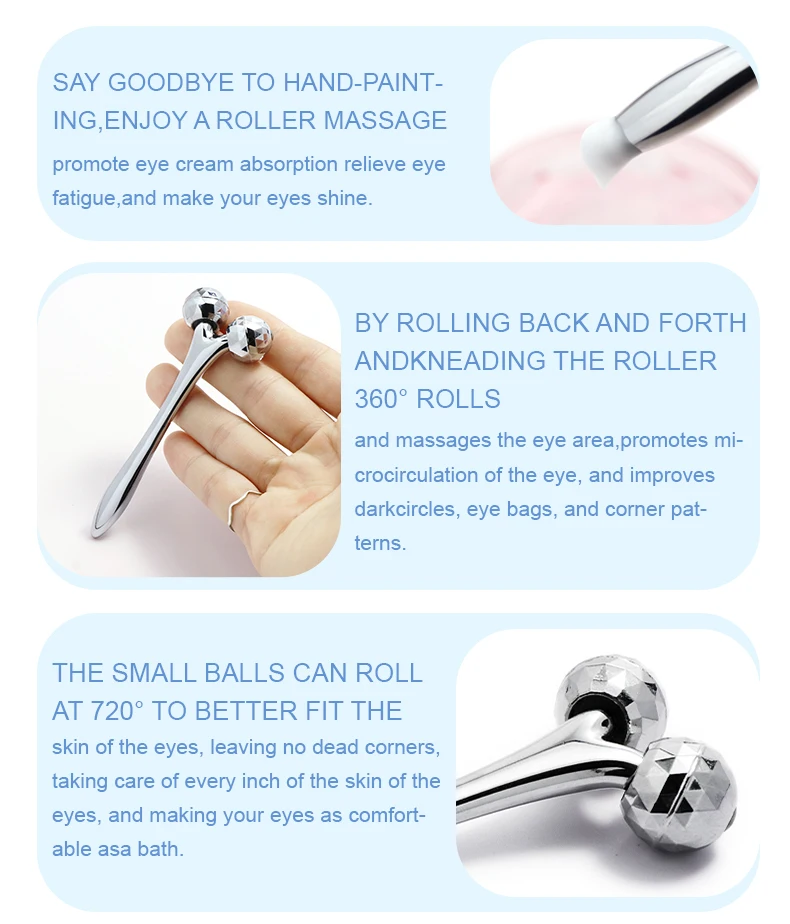 Korean Eye Cream Massage Roller Multifunctional Beauty V-Shaped 3D Facial Massage Stick