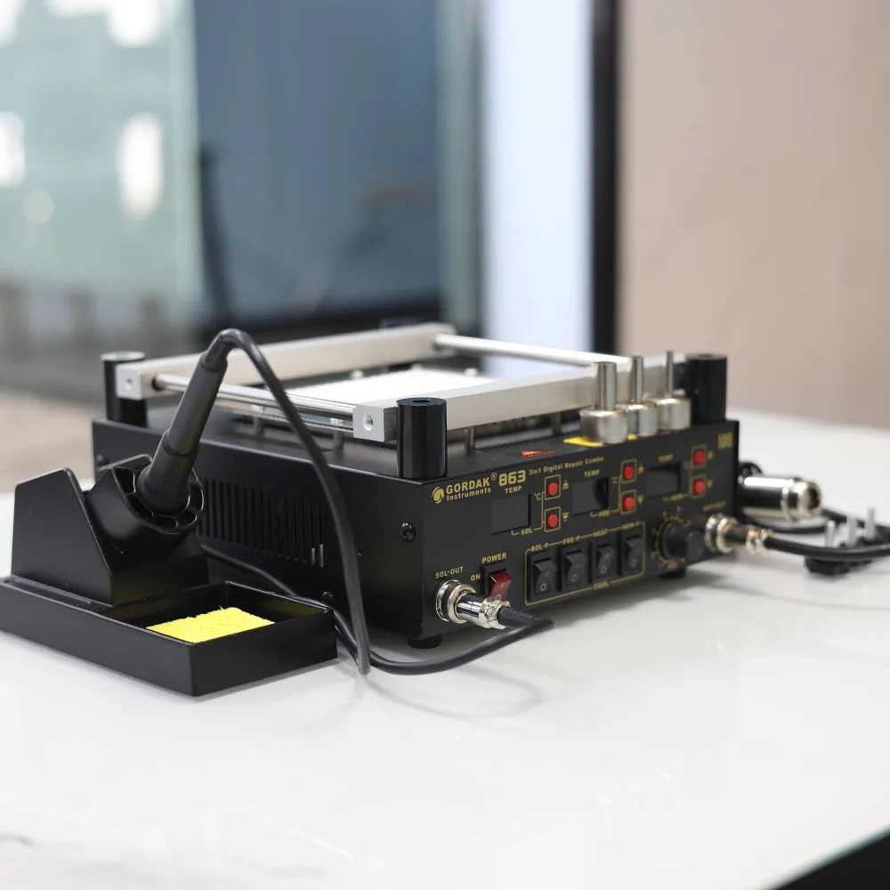 Gordak 863 3 in 1 Digital 220V BGA Rework IR Infrared Preheating Soldering Station Hot Air Soldering Station