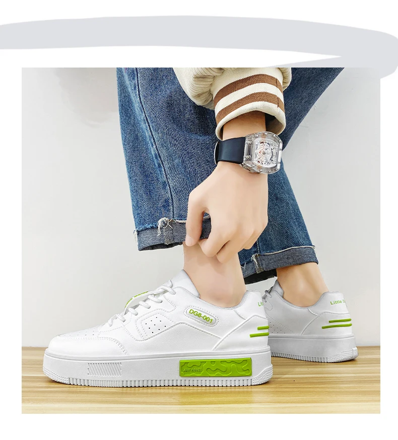 Bright green fashion style thick sole men shoes custom logo walking style sneaker good price men casual shoes