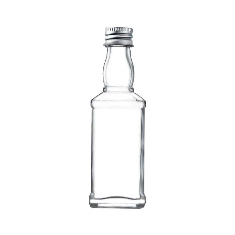 Fabrik Klare Wodka Spirituosen Wein mit Aluminiumdeckel 50ml Whiskeyflasche