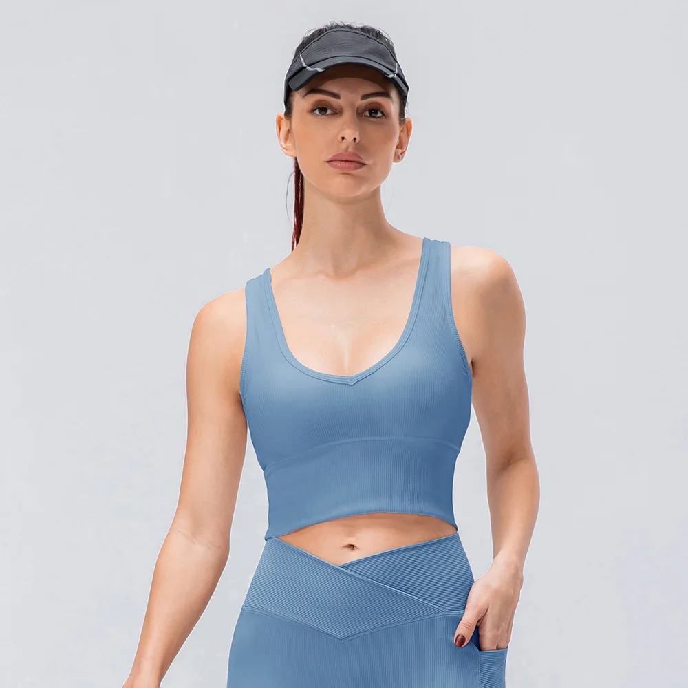 Wholesale New Women Design Running Fitness Breathable Tight Chaleco Deportivo De Yoga Sports Top Camisole Vest Clothes