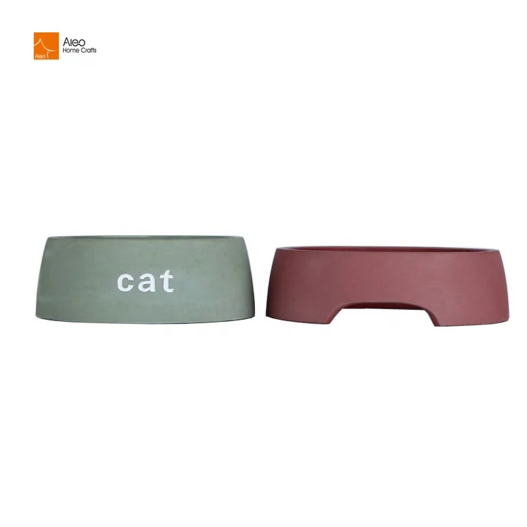 Wholesale New Design Dog Proof Cat Bowls Green Cement Animal Pet