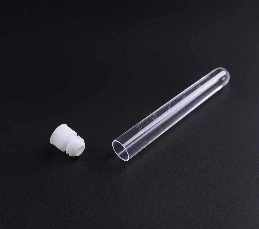Laboratory Disposable Round Bottom Transparent 16mm 22mm PET Plastic Test Tubes With Lids