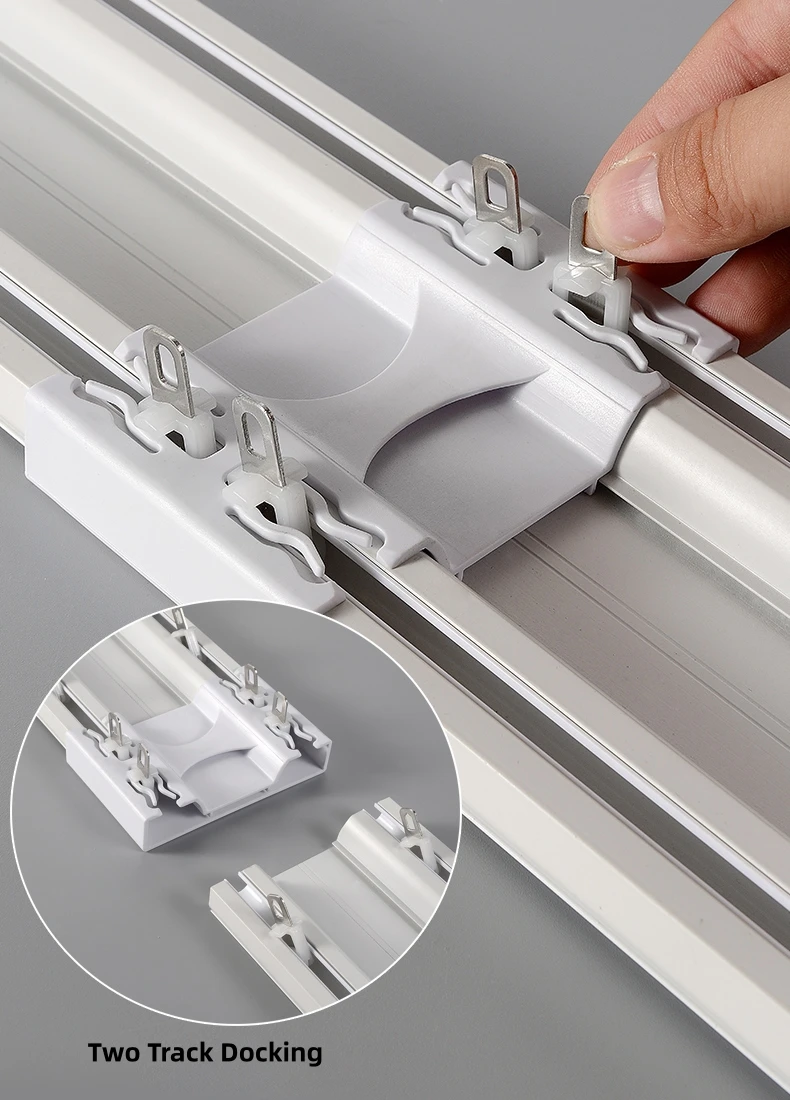 High-Load Ceiling-Mounted Double-Row Silent Curtain Track with 90 ...