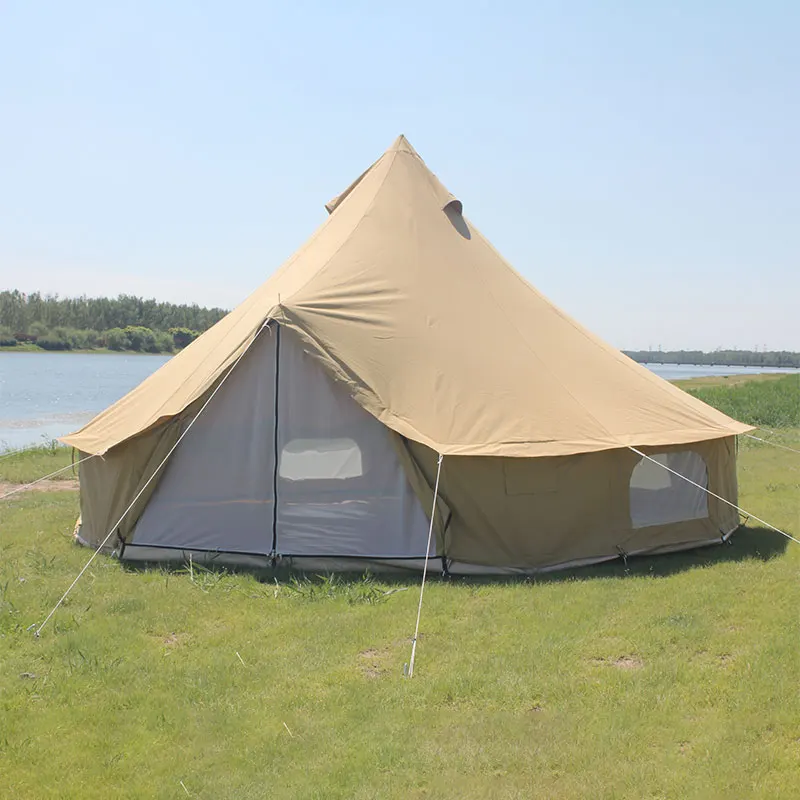 Polyester Cotton  Bell  Canvas Tent 3m 4m 5m Bell Yurt Tent for Outdoor Camping Tripod  Canvas Tent