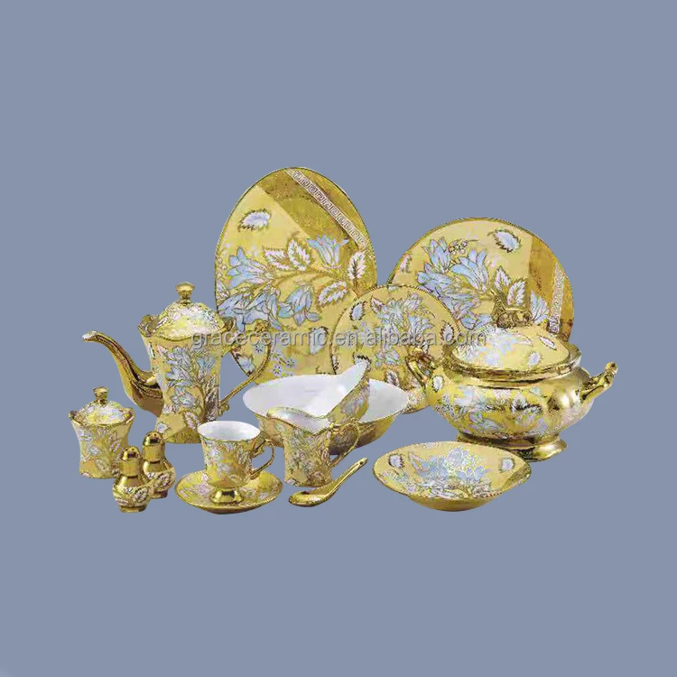 高級72個75個84個ファインポーセリンセラミック金メッキモダン