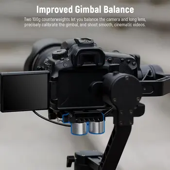 NEEWER Gimbal Counterweights and Clamp Kit, Compatible with   Ronin RS4 Pro RS4 RS3 Pro RS3 RS2 RSC2 ZHIYUN Crane 2S 3S detail image