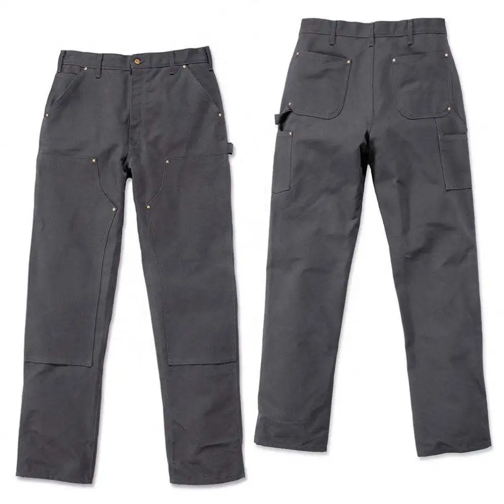 2023 Custom Clothing Men's Black Double Knee Work Carpenter Pants Denim ...