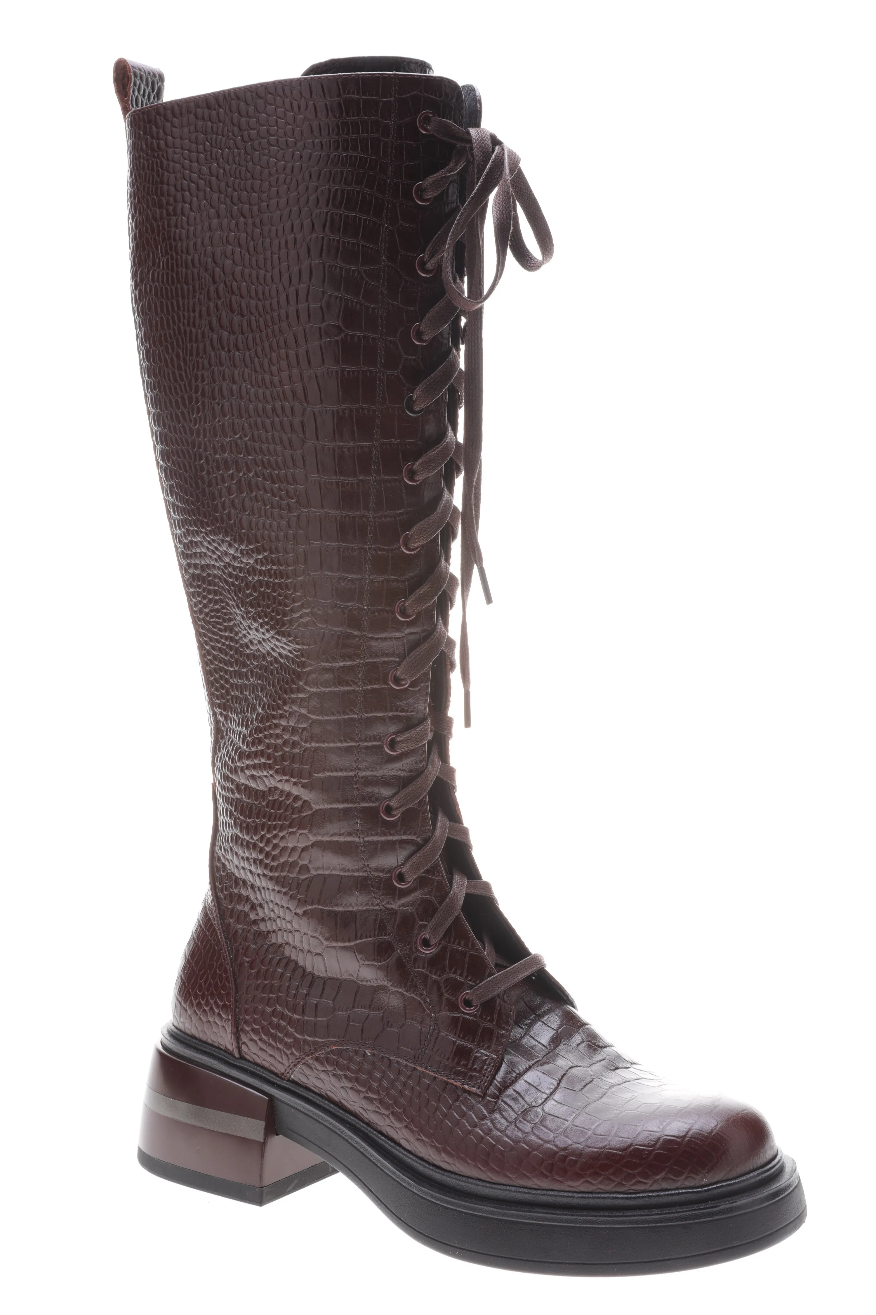 flat crocodile boots