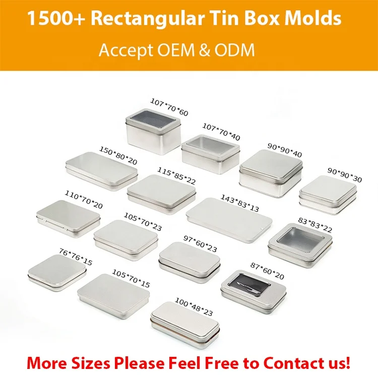 Square Badge Usb Earphone Electronics Packaging Tin Case Metal Tin Box With Sponge Foam Insert