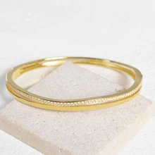 925 sterling silver custom 18k gold plated bilayer irregularity zircon gold bracelet jewelry for women girls
