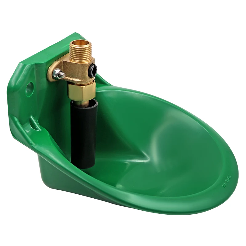 Automatic Copper Valve Sheep Goat Water Bowl Green Plastic Durable Sheep Water Drinking Bowl