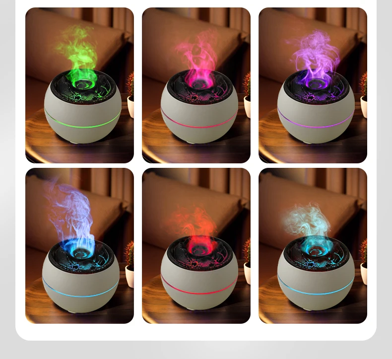 Flame Night Light Fire Lamp Humidifier Flame Diffuser Volcanic Air Humidifier Jellyfish Aroma Diffusers