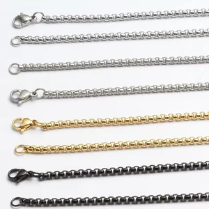 Men's Fashion Pendant with 3mm Sandblasted Stainless Steel Box Chain Matching Necklace Chain with Lobster Clasp
