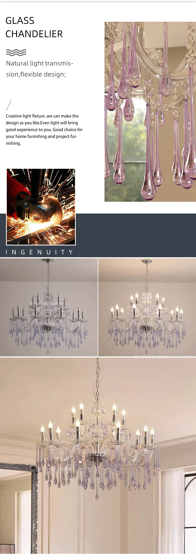 cpl 463 modern sculptural murano glass chandelier  artistic european style pendant light for villa dining-1