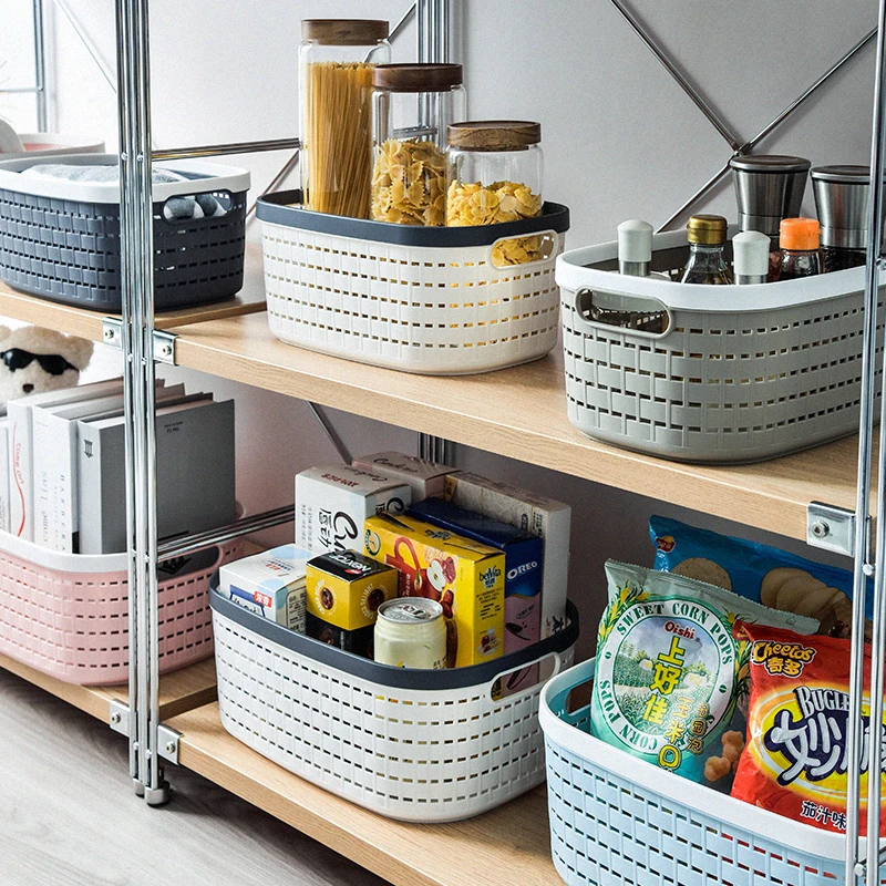 New Stackable Easy To Use Clothing Cute Plastic Woven Baskets For